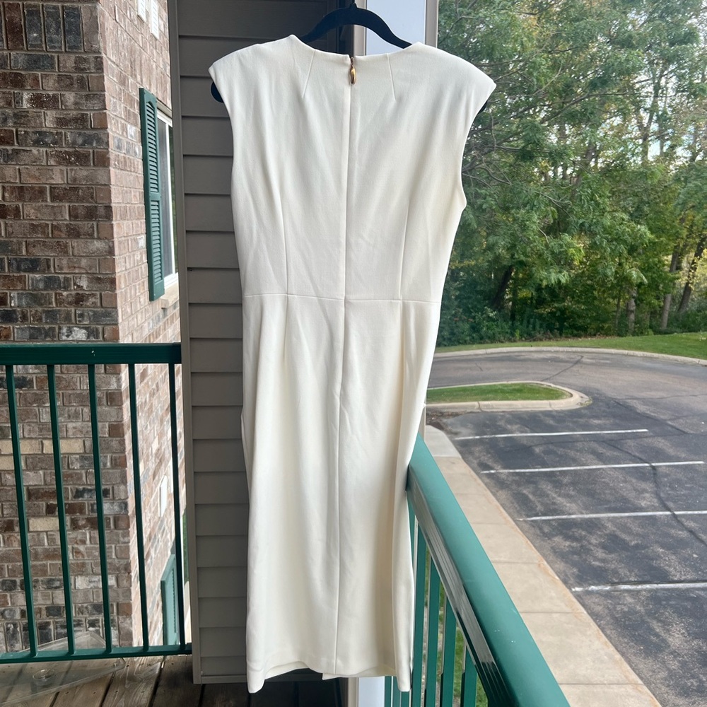 🆕 Donna Karan New York Ivory Sheath Dress Midi Work Wedding S2 S6 S8 S10 Office - Picture 4 of 16